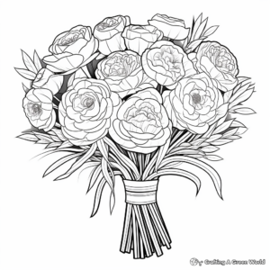 Vibrant Peony Bouquet Coloring Pages 2