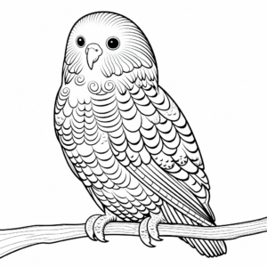 Vibrant Rainbow Budgie Coloring Pages 2