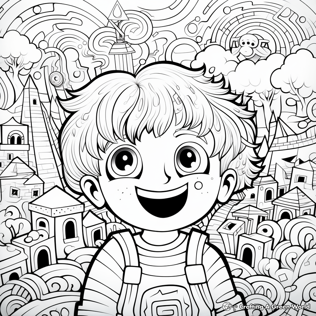 Vibrant Rainbow Coloring Pages 1