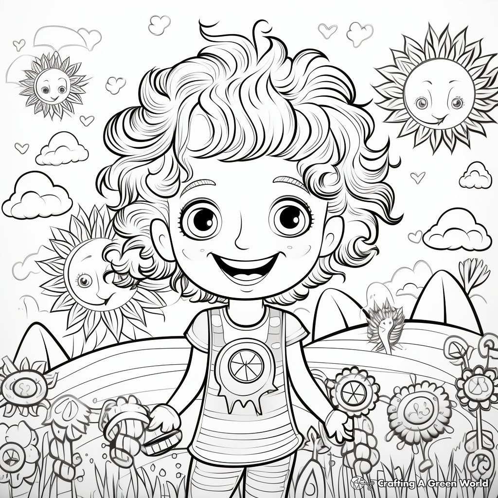 Vibrant Rainbow Coloring Pages 4