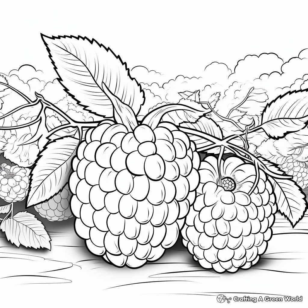 Vibrant Raspberry Coloring Pages 1
