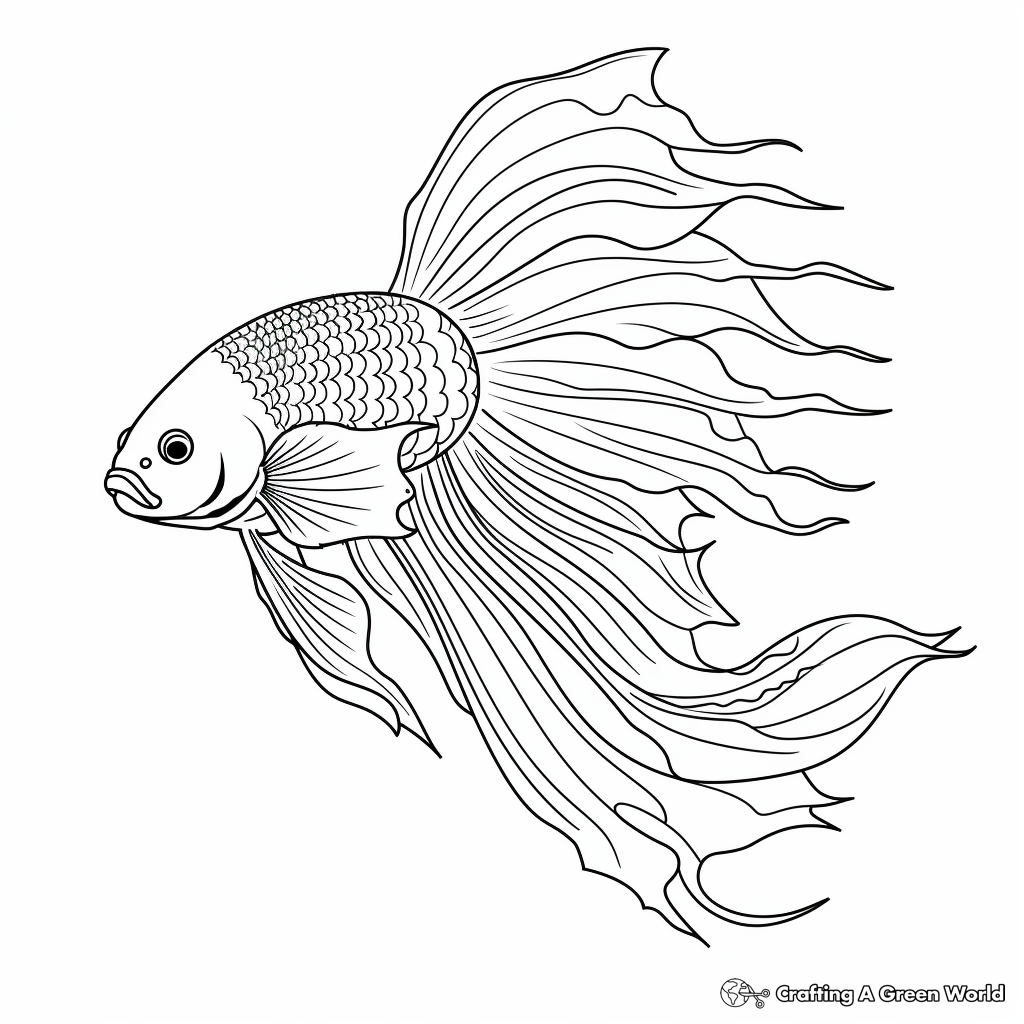 Vibrant Siamese Fighting Fish Coloring Pages 1