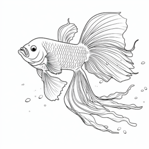 Vibrant Siamese Fighting Fish Coloring Pages 3