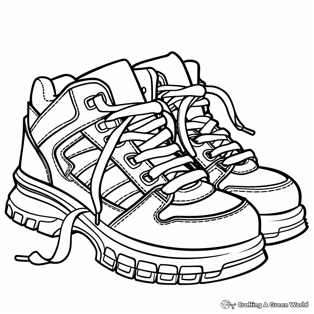 Vibrant Sneaker Coloring Worksheets 1