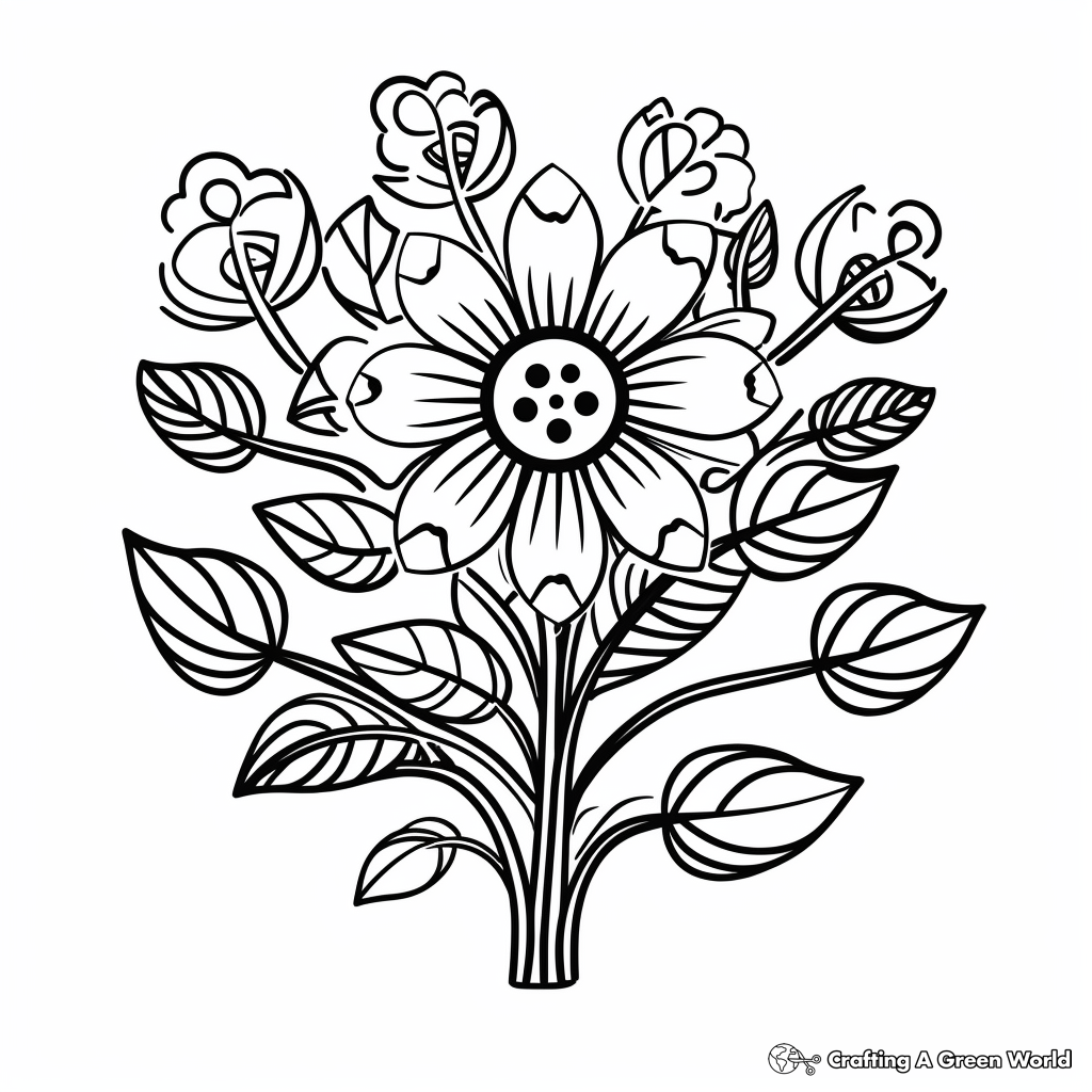 Vibrant Spring Flower Coloring Pages 1