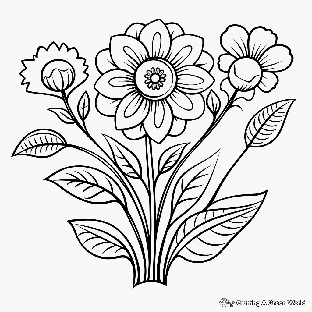 Vibrant Spring Flower Coloring Pages 4