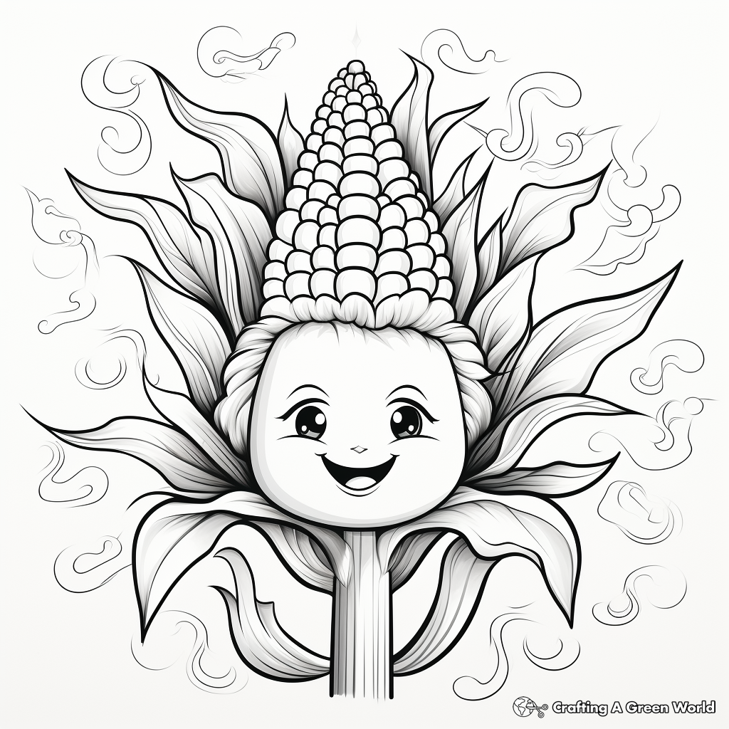 Vibrant Sweetcorn Rainbow Coloring Pages 2