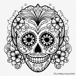 Vibrant Traditional Sugar Skull Coloring Pages 2