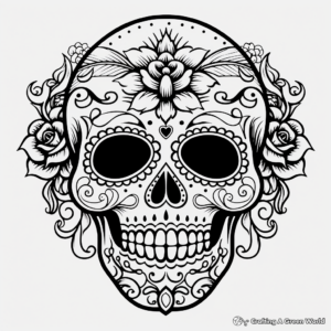Vibrant Traditional Sugar Skull Coloring Pages 4