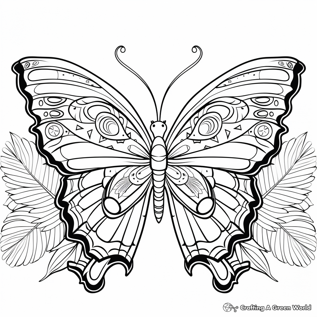 Vibrant Tropical Butterfly Coloring Sheets 1