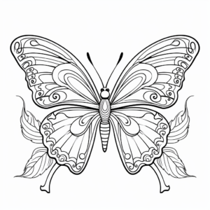 Vibrant Tropical Butterfly Coloring Sheets 2