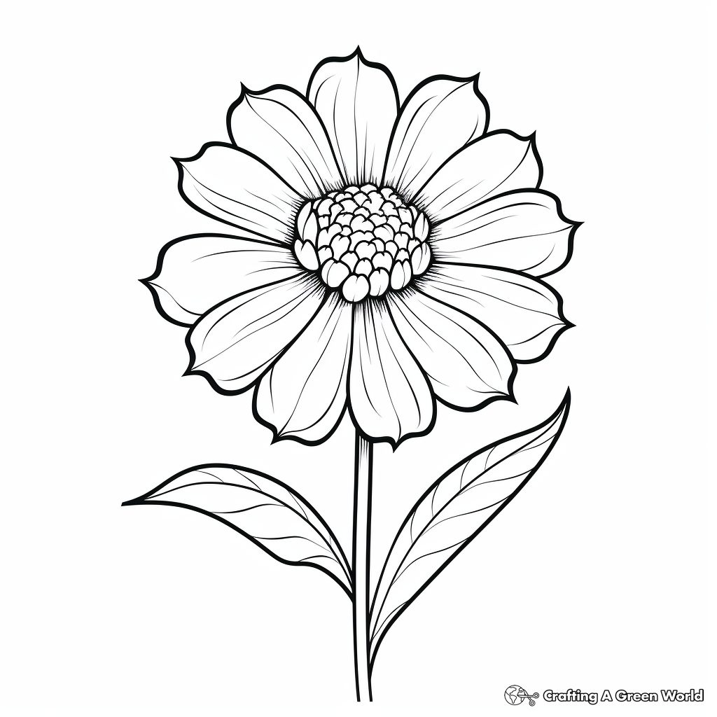 Vibrant Zinnia Flower Coloring Pages 3