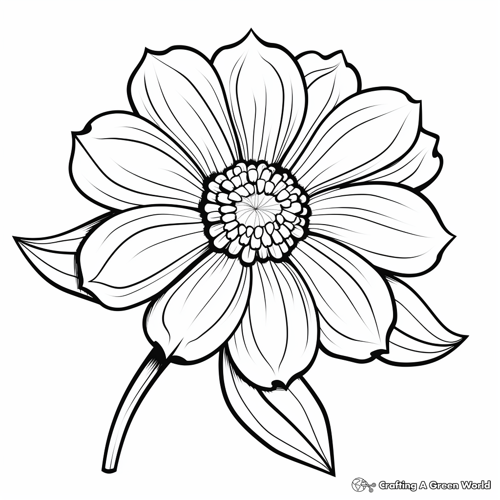 Vibrant Zinnia Flower Coloring Pages 4