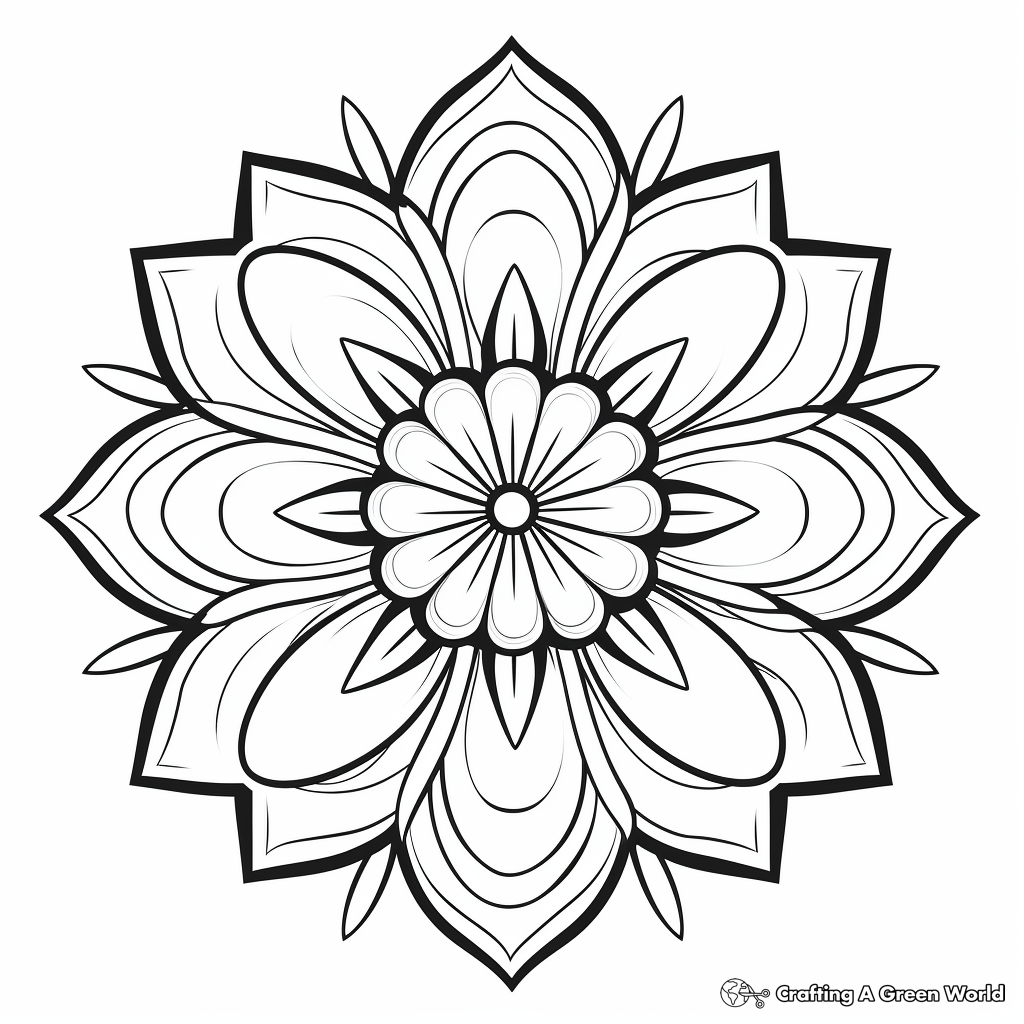 Vibrant Zinnia Mandala Coloring Pages for Everyone 1