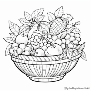 Vibrant, Lively Fruit Basket Coloring Pages for Artists 2