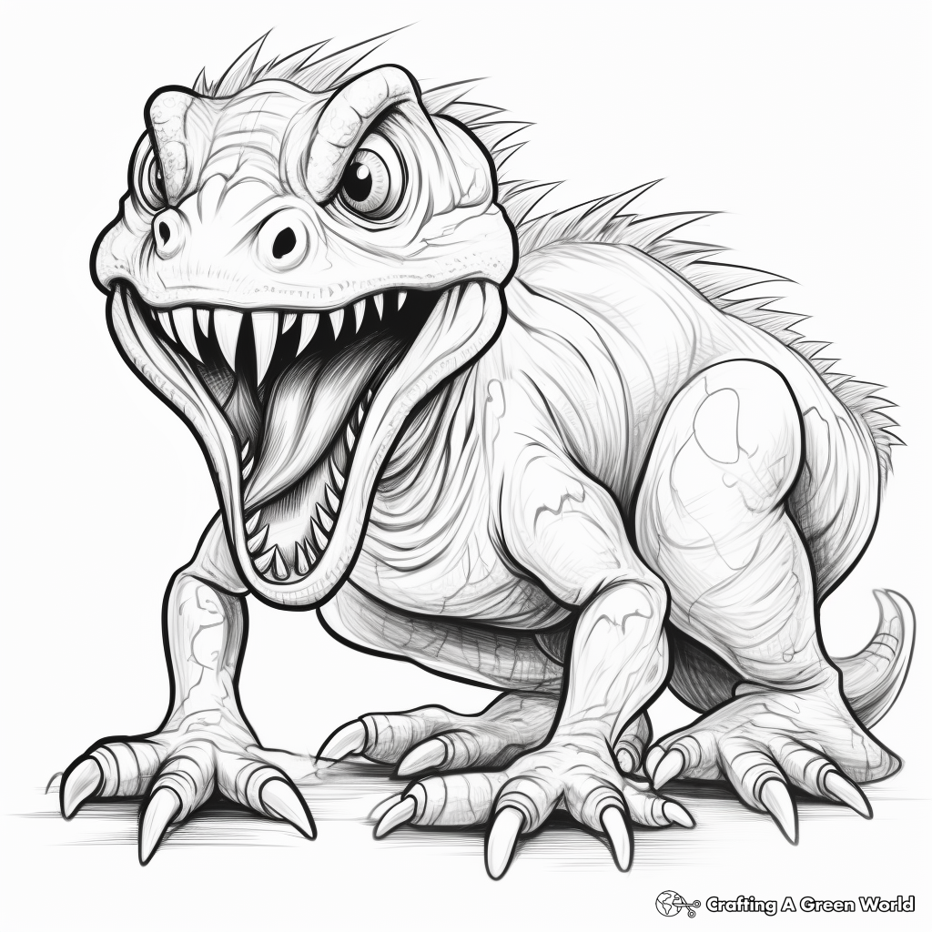 Vicious Velociraptor Coloring Pages 1