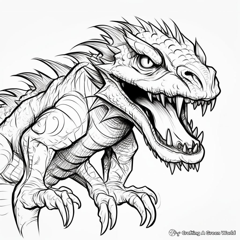 Vicious Velociraptor Coloring Pages 2