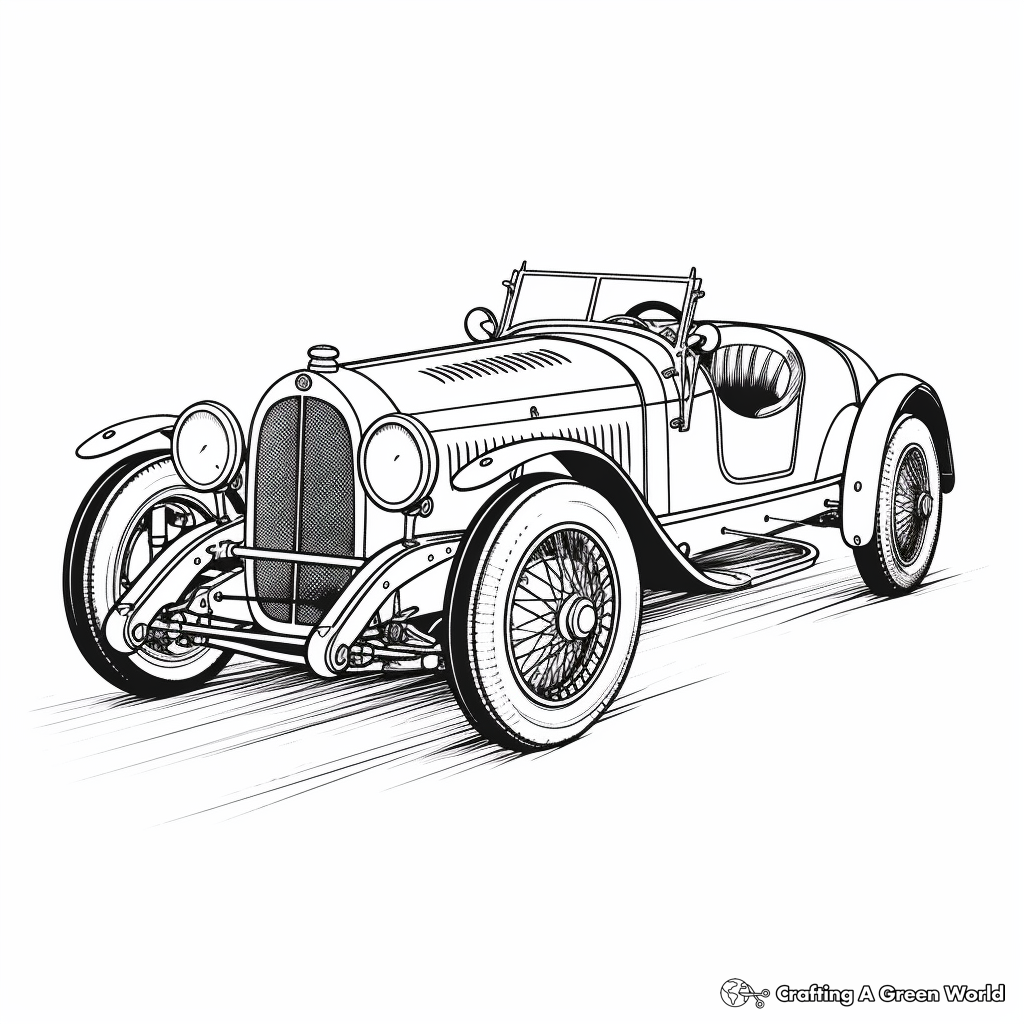 Vintage Classic Racing Car Coloring Pages for Enthusiasts 1