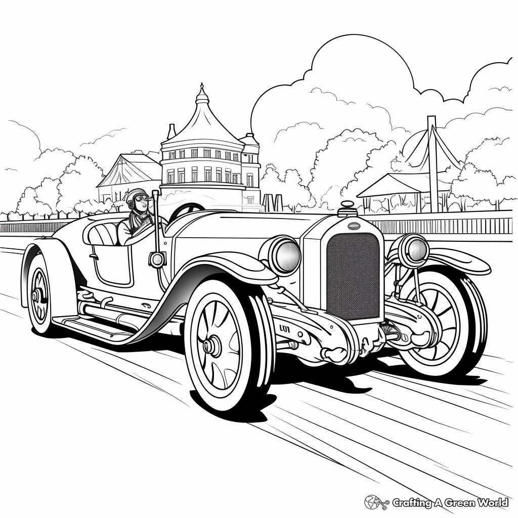 Vintage Classic Racing Car Coloring Pages for Enthusiasts 2