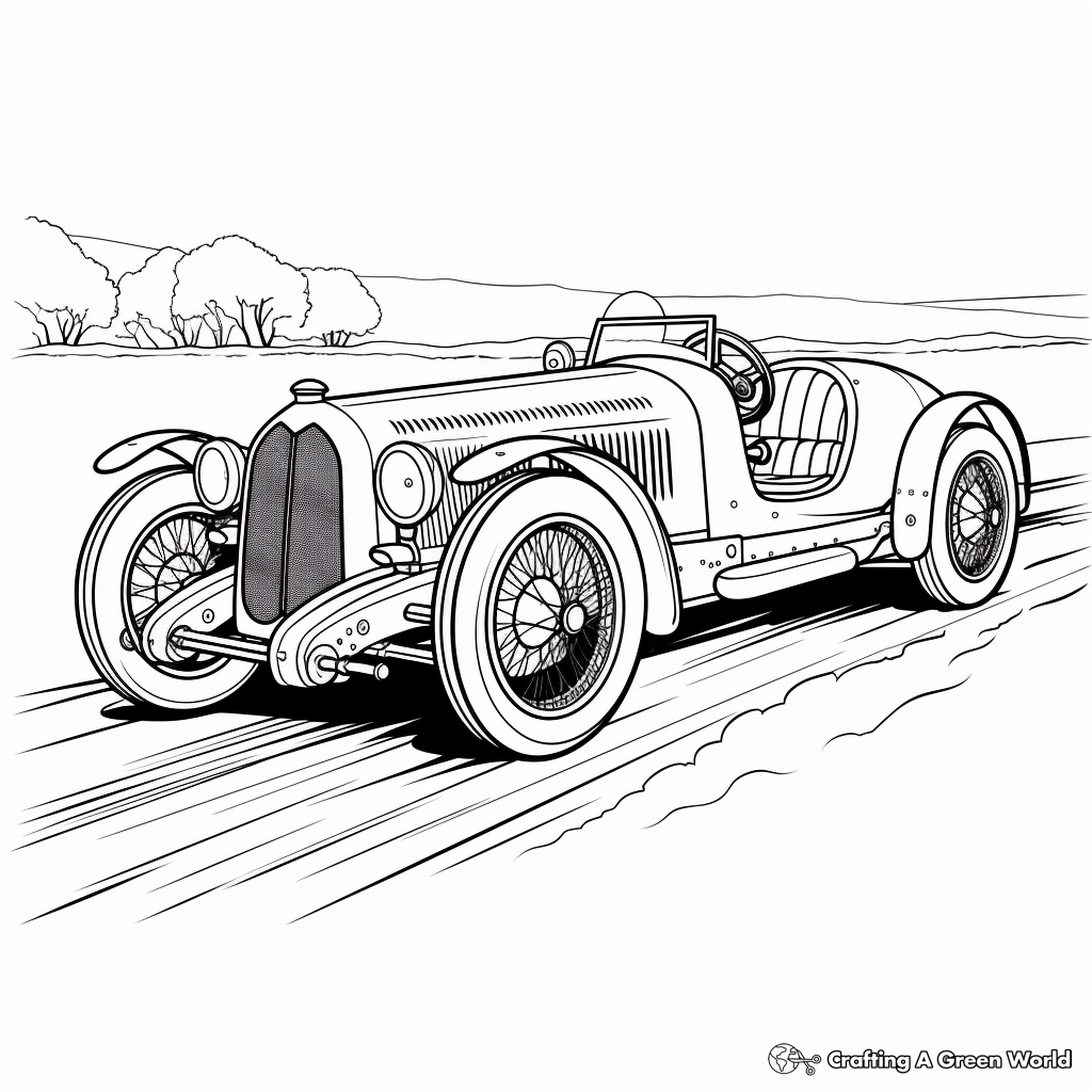 Vintage Classic Racing Car Coloring Pages for Enthusiasts 3