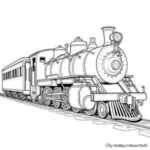 Vintage Express Steam Train Coloring Pages 3
