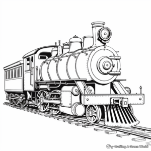 Vintage Express Steam Train Coloring Pages 4