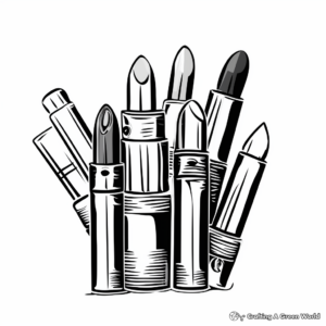 Vintage Lipstick Tubes Coloring Pages 1