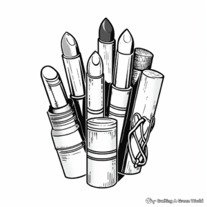 Vintage Lipstick Tubes Coloring Pages 3
