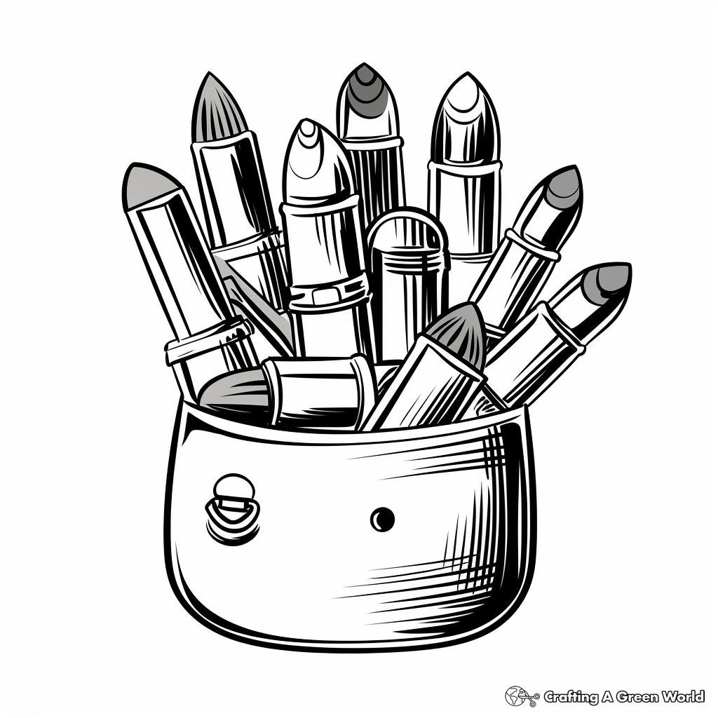 Vintage Lipstick Tubes Coloring Pages 4