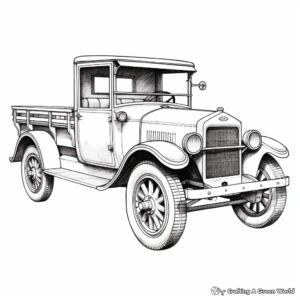 Vintage Model T Truck Coloring Pages 3