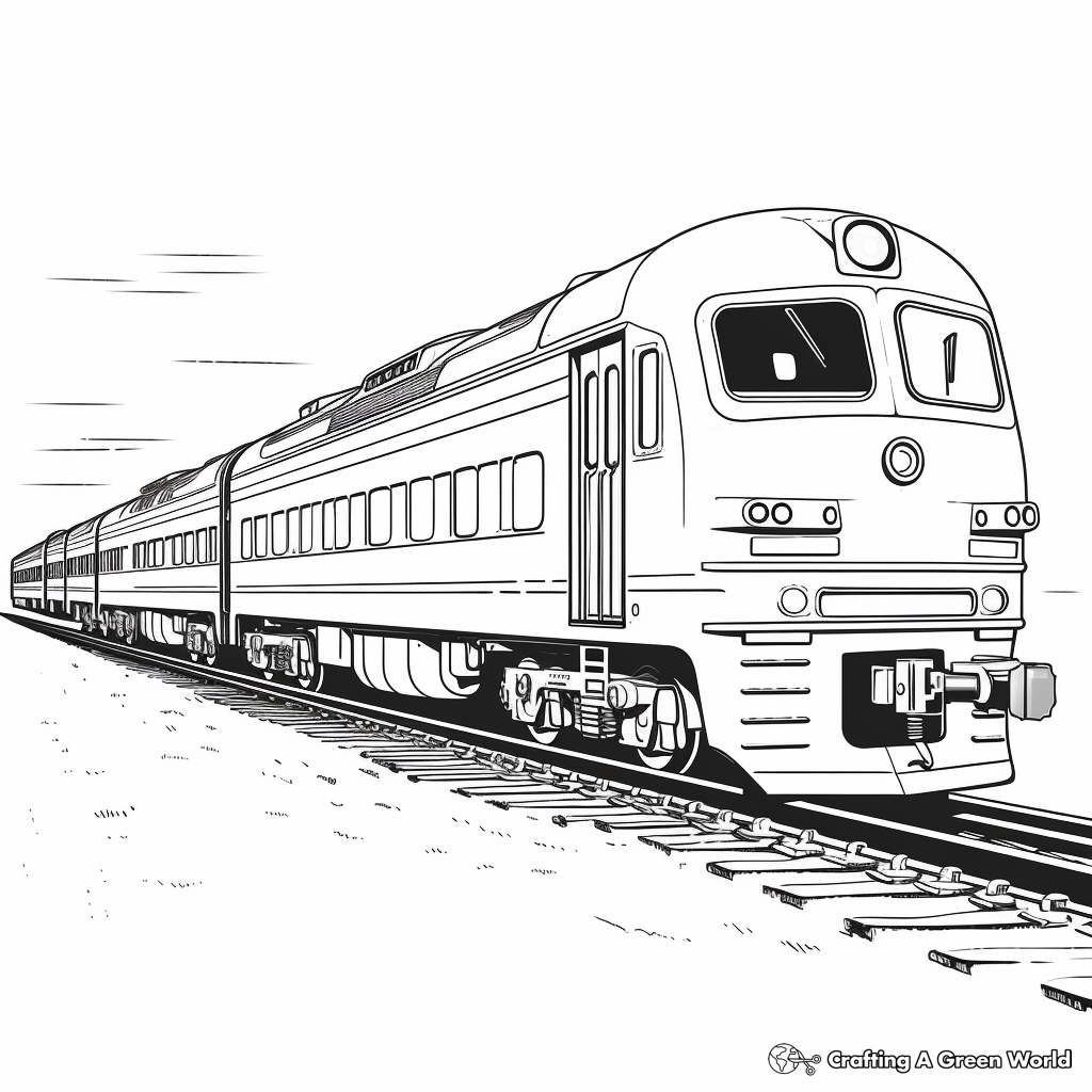 Vintage Passenger Train Coloring Pages 1