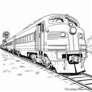 Vintage Passenger Train Coloring Pages 2
