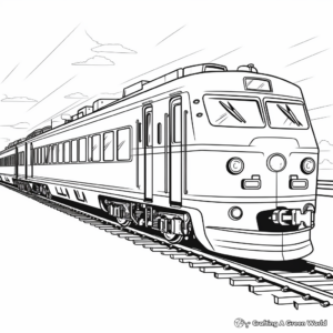 Vintage Passenger Train Coloring Pages 3