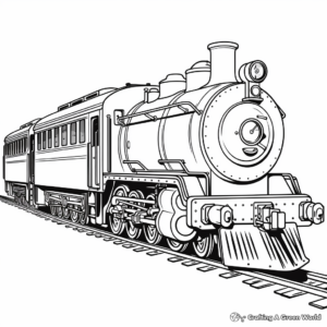 Vintage Passenger Train Coloring Pages 4