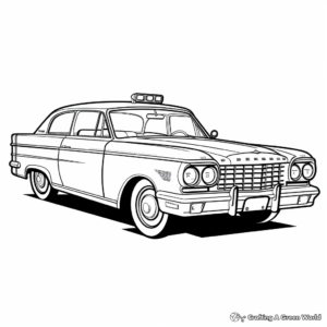 Vintage Police Car Coloring Pages for Adults 1