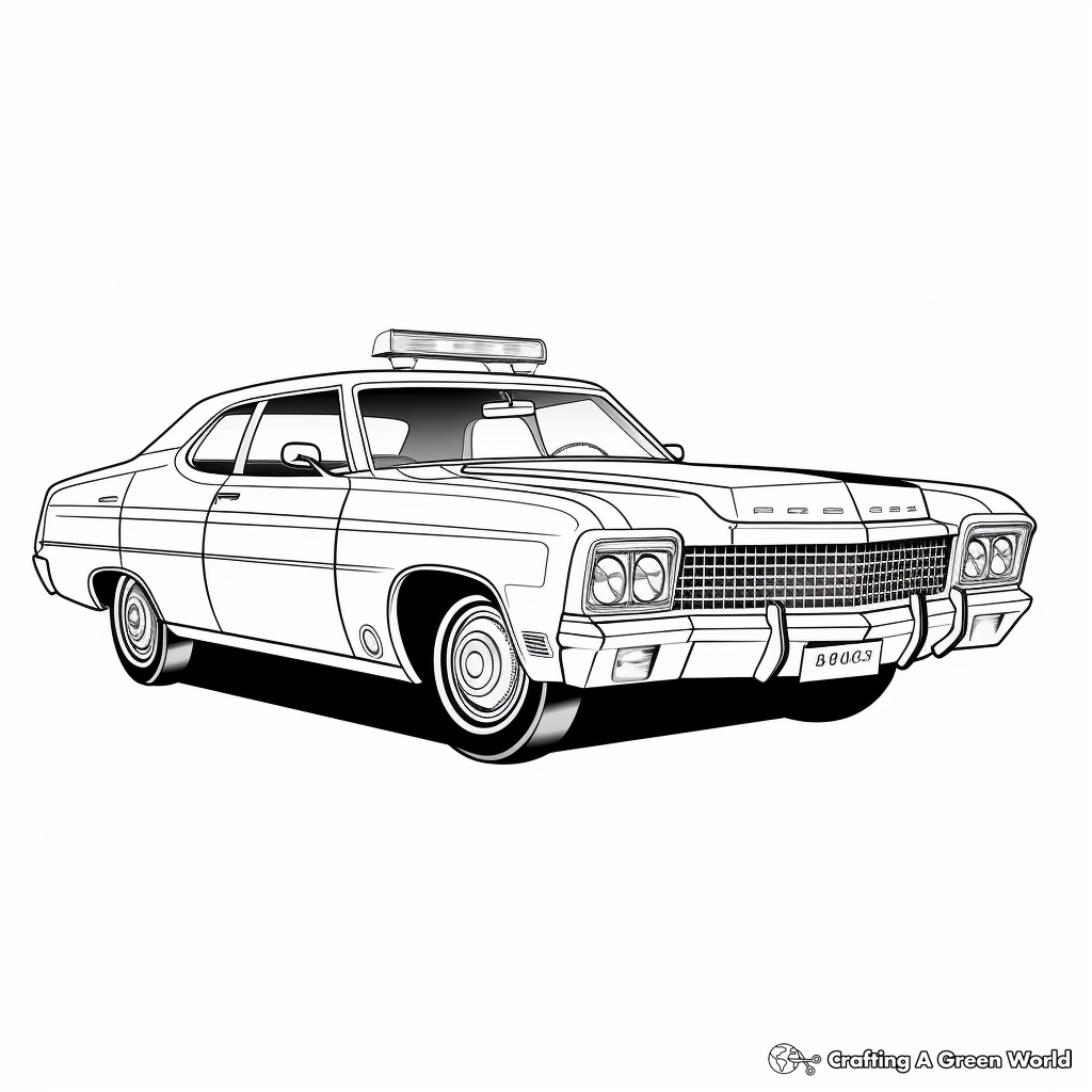 Vintage Police Car Coloring Pages for Adults 2