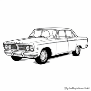 Vintage Police Car Coloring Pages for Adults 4