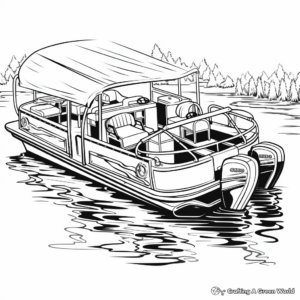 Vintage Pontoon Boat Coloring Pages 1