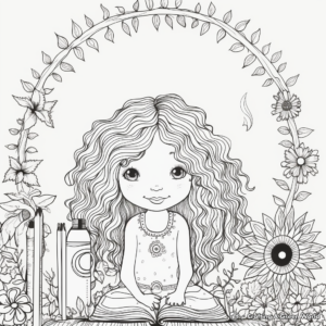 Vintage Rustic Boho Rainbow Coloring Pages 2
