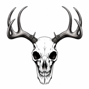 Vintage-Rustic Deer Skull Coloring Pages 4