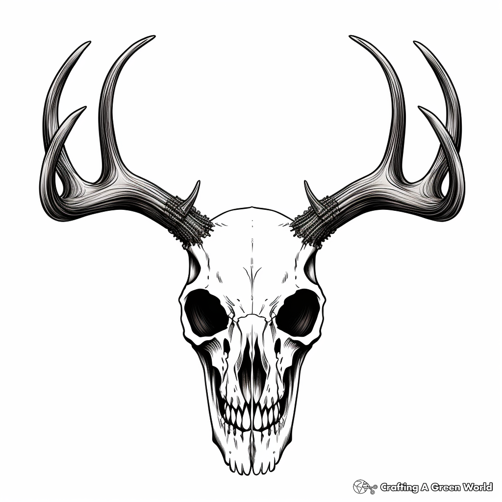 Vintage-Rustic Deer Skull Coloring Pages 4
