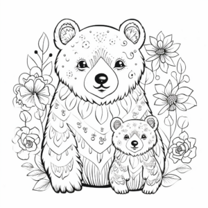 Vintage Storybook Mama Bear Coloring Pages 1