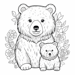 Vintage Storybook Mama Bear Coloring Pages 2