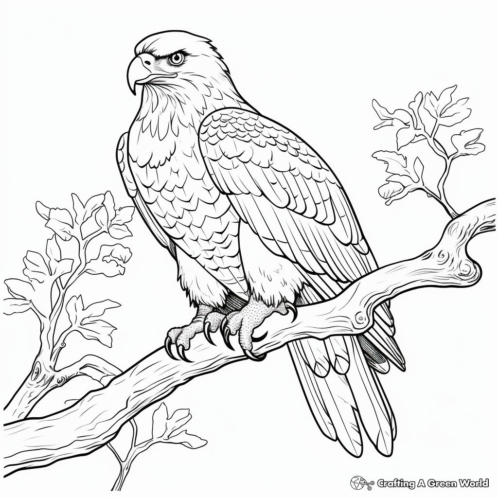Vintage Style American Eagle Coloring Sheets 2
