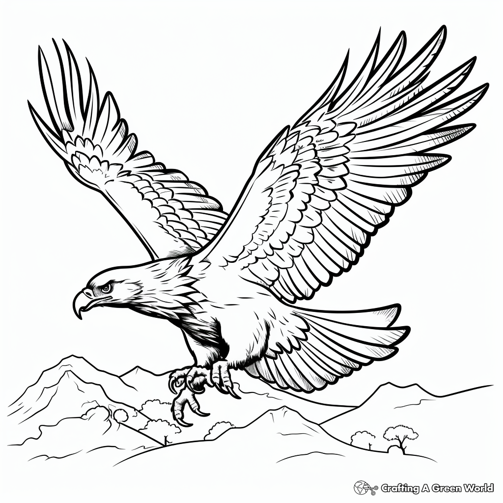 Vintage Style American Eagle Coloring Sheets 3