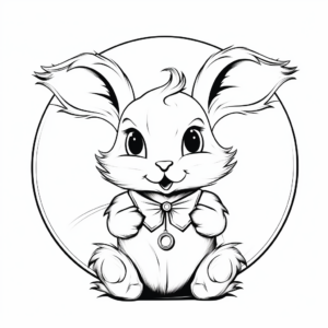 Vintage Style Bunny Coloring Sheets for Adults 1