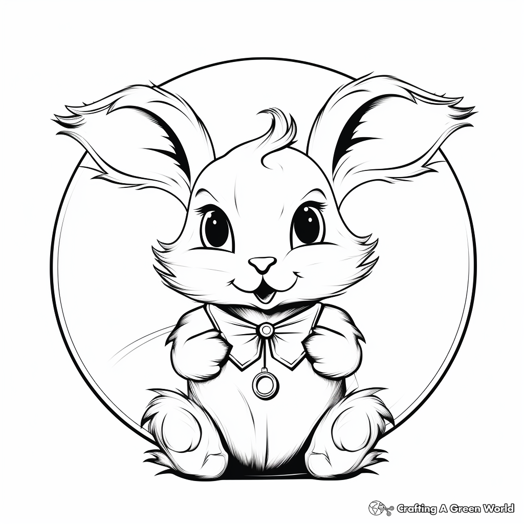 Vintage Style Bunny Coloring Sheets for Adults 1
