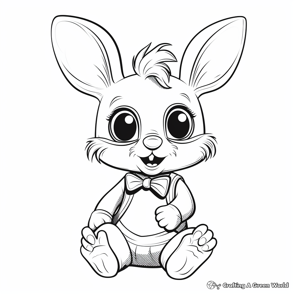 Vintage Style Bunny Coloring Sheets for Adults 2