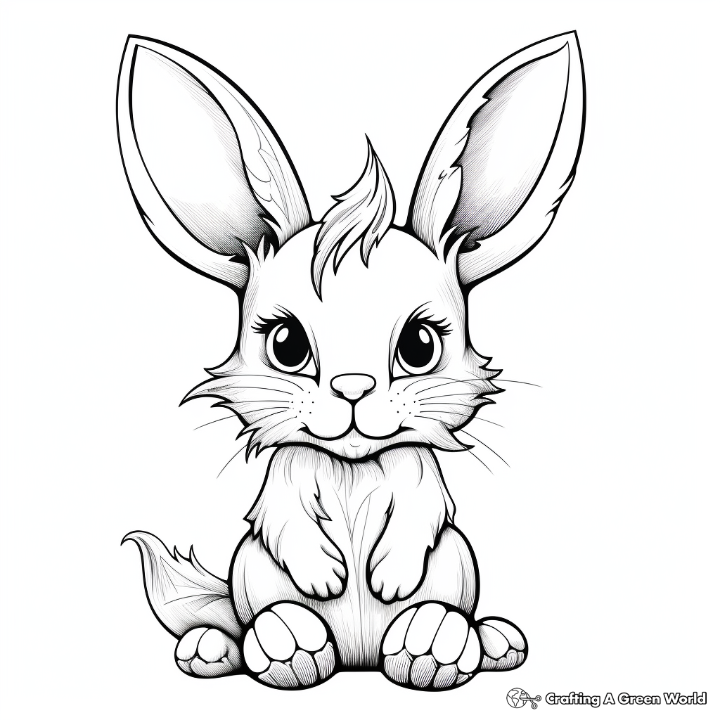 Vintage Style Bunny Coloring Sheets for Adults 3