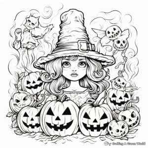 Vintage Style Witchcraft Coloring Pages 4